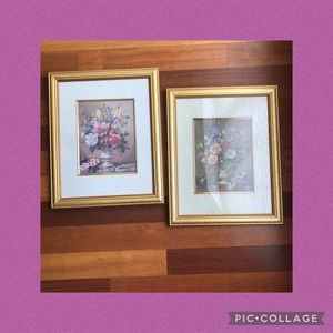 Vintage Albert Williams framed floral prints